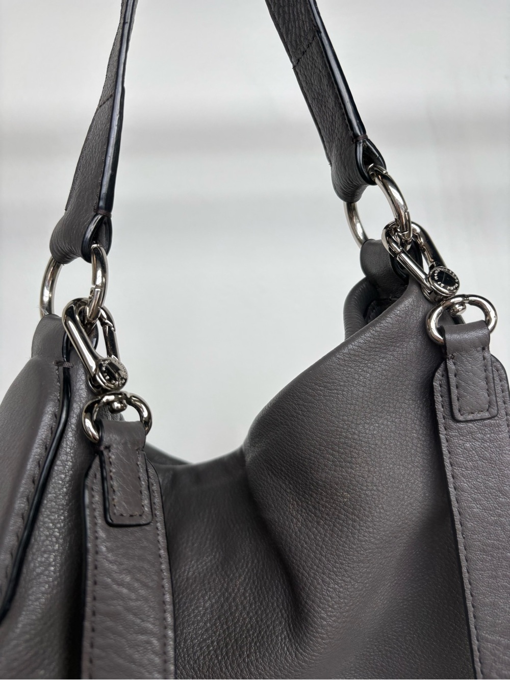 Marc by Marc Jacobs Dark Gray Leather Hobo Bag - Picture 4 of 5